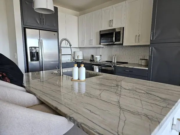 Kitchen surfaces wiped down